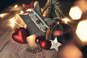 vintage christmas background with light chain