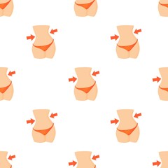 Slim female waist pattern seamless background texture repeat wallpaper geometric vector