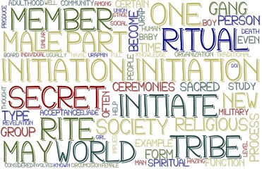 Initiation Wordcloud Banner, Wallpaper, Background, Book Cover, Wordart