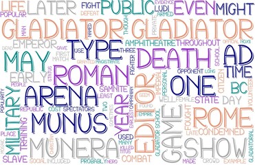 Gladiator Wordcloud Banner, Wallpaper, Background, Book Cover, Wordart