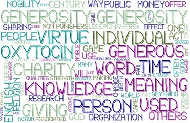 Generosity Wordcloud Banner, Wallpaper, Background, Book Cover, Wordart