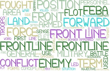 Frontline Wordcloud Banner, Wallpaper, Background, Book Cover, Wordart