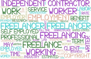 Freelancer Wordcloud Banner, Wallpaper, Background, Book Cover, Wordart