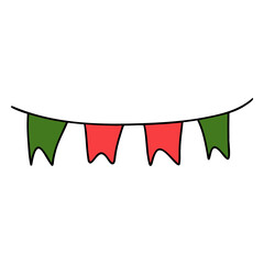 Christmas Birthday-Flag flat color design illustration for web, wedsite, application, presentation, Graphics design, branding, etc.