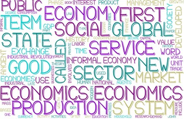 Economics Wordcloud Banner, Wallpaper, Background, Book Cover, Wordart
