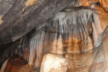 A Picture of stalagctites in Borra Cavs of Andra Pradesh