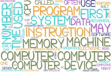 Computer Wordcloud Banner, Wallpaper, Background, Book Cover, Wordart