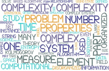 Complexity Wordcloud Banner, Wallpaper, Background, Book Cover, Wordart