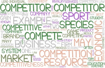Competitor Wordcloud Banner, Wallpaper, Background, Book Cover, Wordart