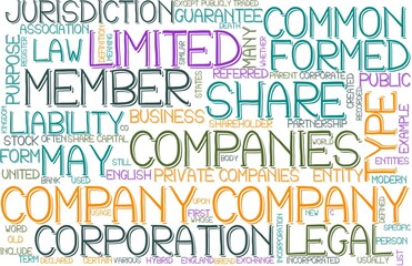 Company Wordcloud Banner, Wallpaper, Background, Book Cover, Wordart