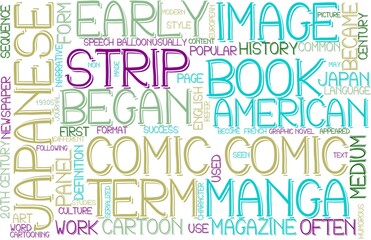 Comic Wordcloud Banner, Wallpaper, Background, Book Cover, Wordart