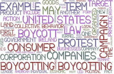 Boycotting Wordcloud Banner, Wallpaper, Background, Book Cover, Wordart