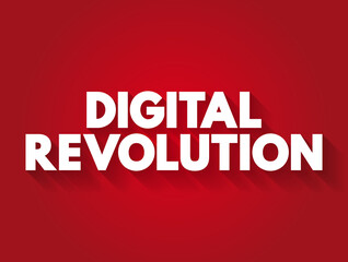 Digital revolution text quote, concept background