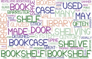 Bookshelf Wordcloud Banner, Wallpaper, Background, Book Cover, Wordart