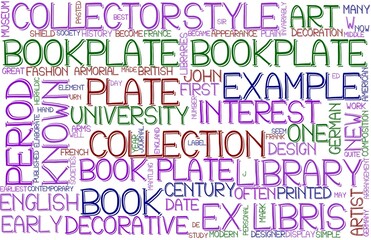 Bookplate Wordcloud Banner, Wallpaper, Background, Book Cover, Wordart