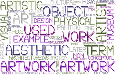 Artwork Wordcloud Banner, Wallpaper, Background, Book Cover, Wordart