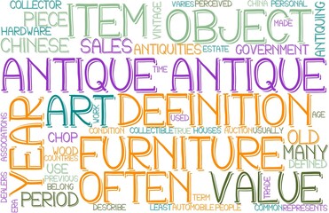 Antique Wordcloud Tshirt Banner, Wallpaper, Background, Book Cover, Wordart