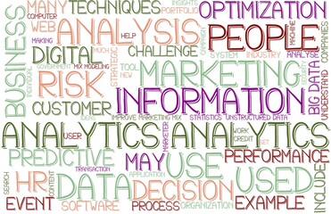 Analytics Wordcloud Banner, Wallpaper, Background, Book Cover, Wordart