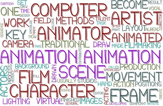 Animation Wordcloud Banner, Wallpaper, Background, Book Cover, Wordart