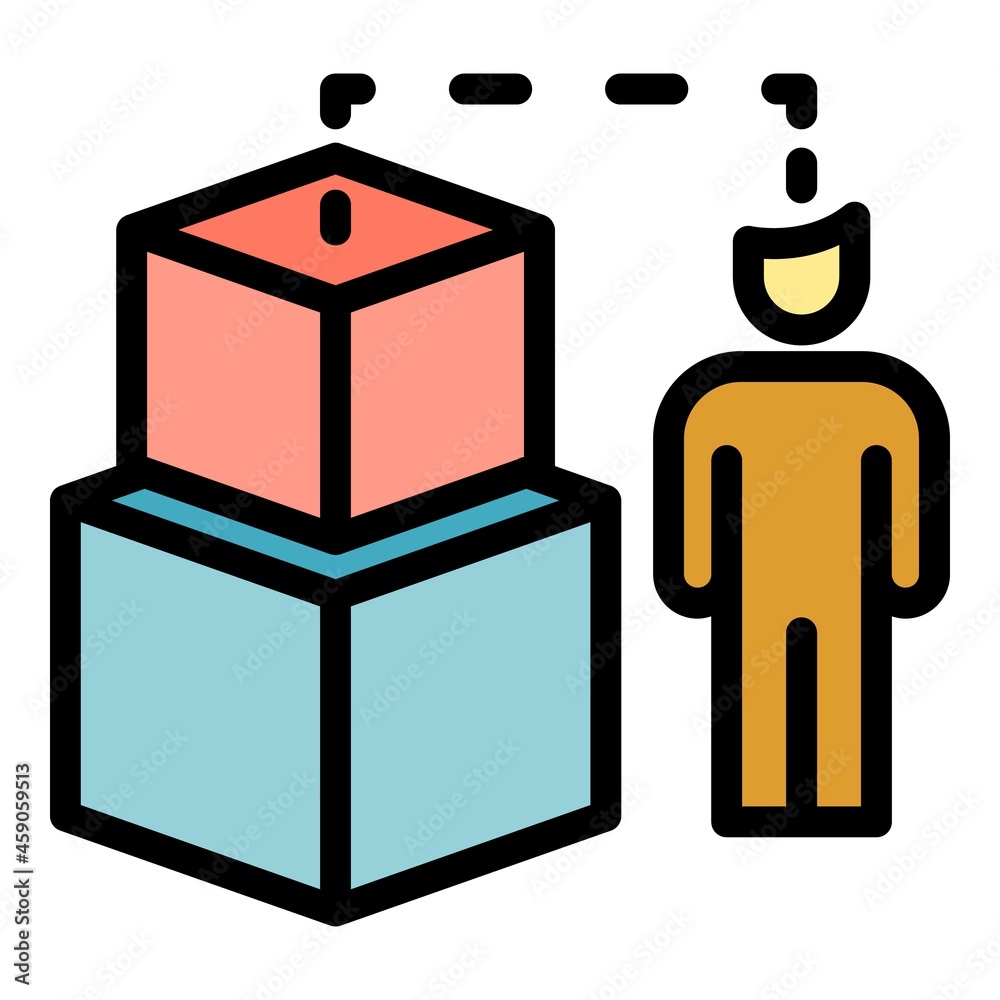 Poster test interaction icon. outline test interaction vector icon color flat isolated