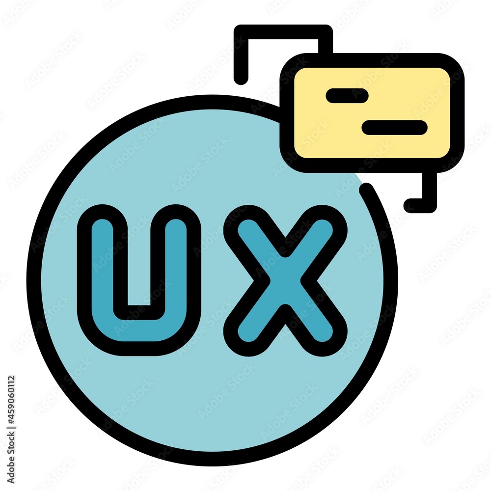 Poster ux interaction icon. outline ux interaction vector icon color flat isolated