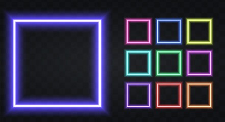 Neon square Border with copy space
