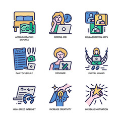 Plakat Workation Icons Set