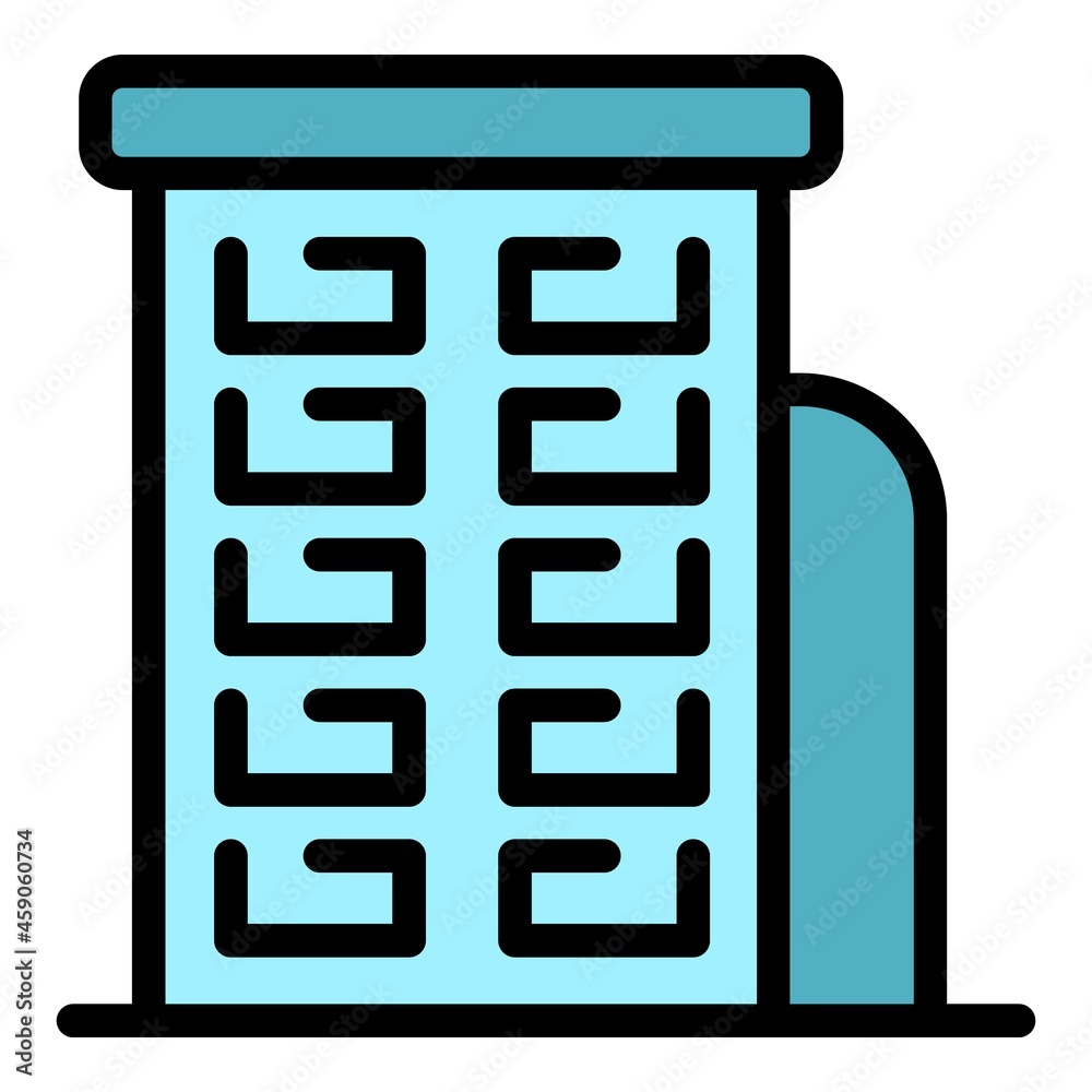 Poster university building icon. outline university building vector icon color flat isolated