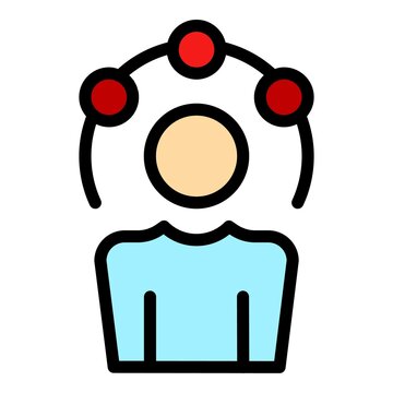 Manager experience icon. Outline manager experience vector icon color flat isolated