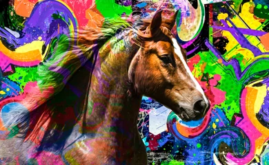 Foto op Canvas Abstract image of a horse © reznik_val