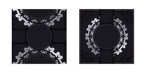 Congratulatory Brochure in black color with abstract pattern is ready for printing.