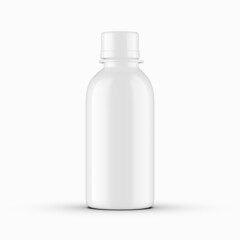 Plastic bottle white 3D rendering isolated white background