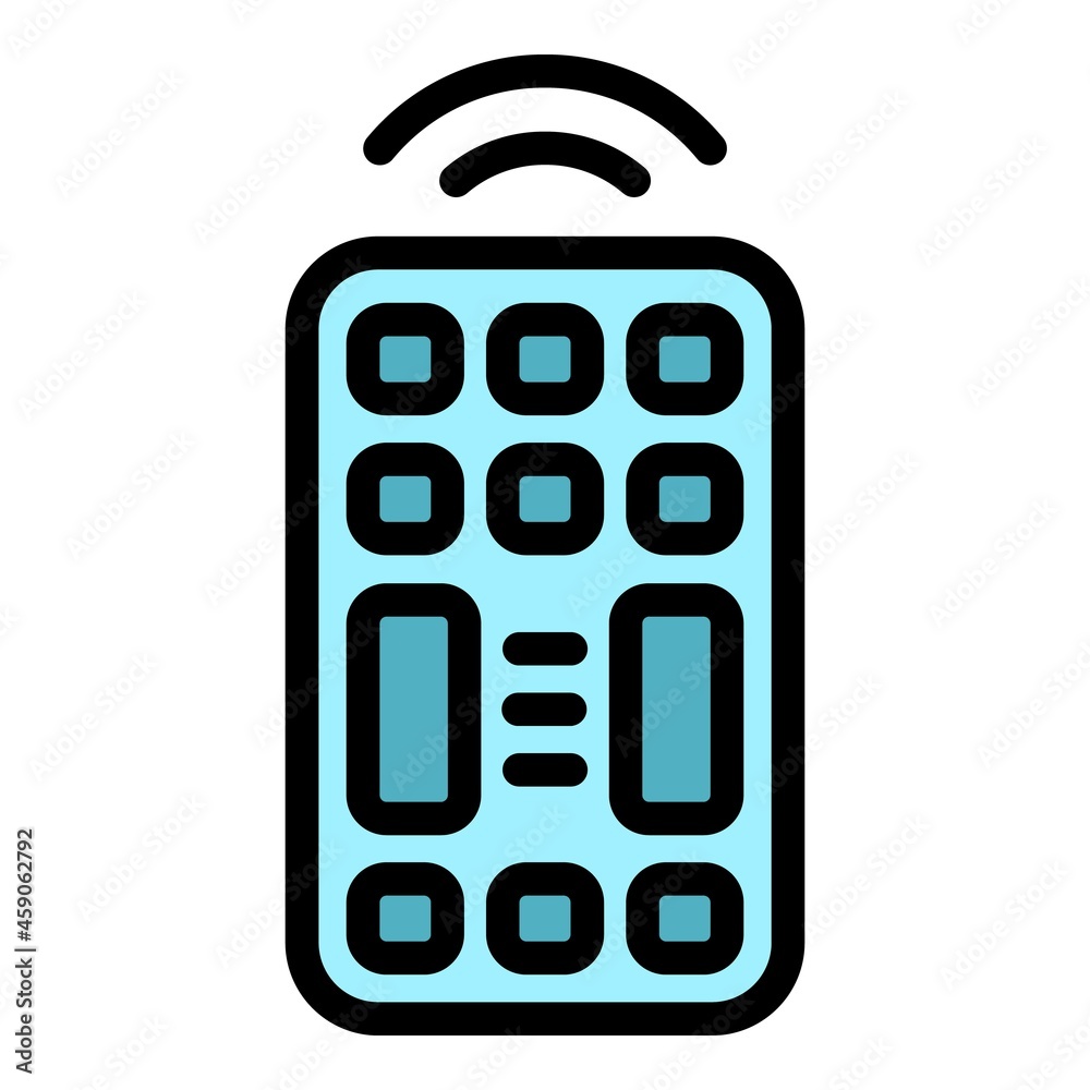 Poster smart remote control icon. outline smart remote control vector icon color flat isolated