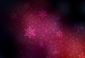 Fototapeta na wymiar Dark Pink vector pattern in Christmas style.