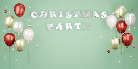 3D rendering concept of Christmas party background. 3D Rendering. 3D illustration.
