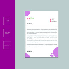 Business Letterhead Design With Corporate Flat Style 