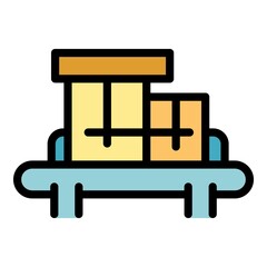 Car roof box icon. Outline car roof box vector icon color flat isolated