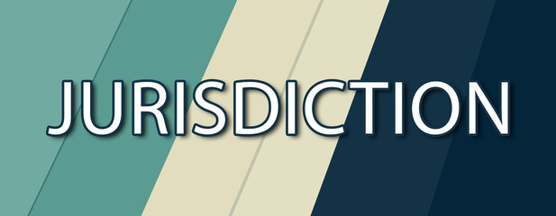 Jurisdiction - text written on multicolor striped background