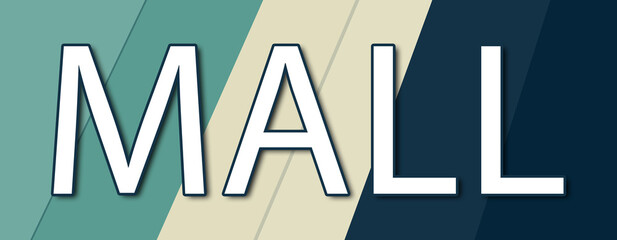 Mall - text written on multicolor striped background