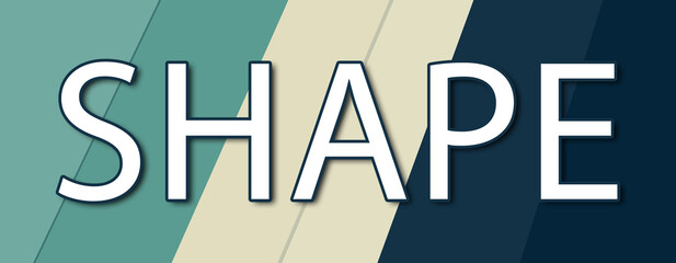 Shape - text written on multicolor striped background
