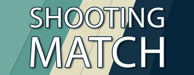 Shooting Match - text written on multicolor striped background