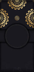 Congratulatory Flyer in black with luxurious gold ornaments for your congratulations.