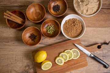 レモンとスパイスと砂糖　コーラの材料