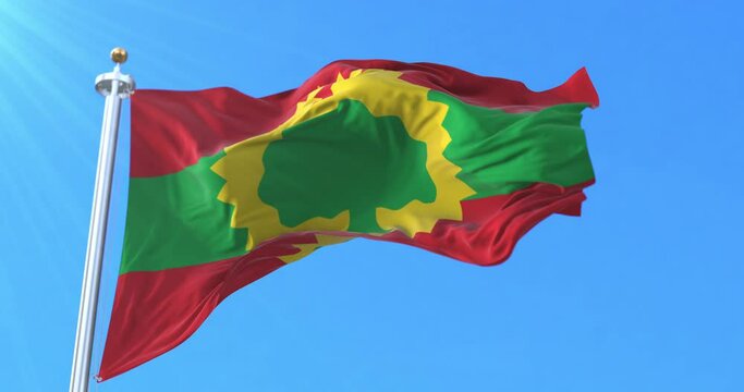 Oromo Liberation Front Flag. Loop