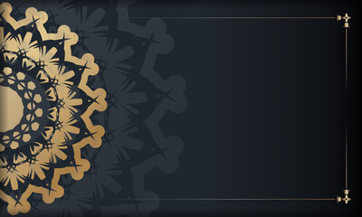 Black banner with Indian gold pattern and place under your text