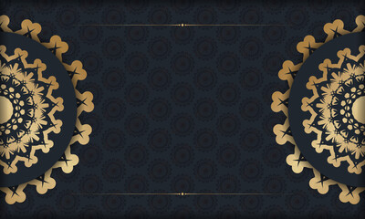 Black banner with Indian gold pattern and place under your text