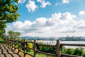 Panoramic view of Seoul city from Sky park in Korea