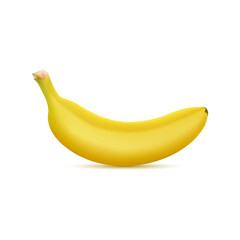 3d Realistic banana. Vector illustration isolated on white background