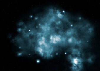 Naklejka premium Far being shone nebula and star field against space.