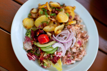 Appetizing ingredients on a plate